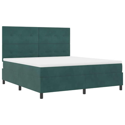 Letto a molle con materasso Verde Scuro 180 x 200 cm Tessuto
