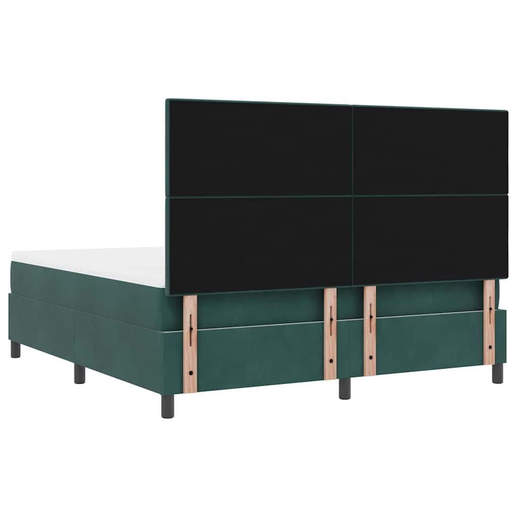 Letto a molle con testiera Verde Scuro 180 x 200 cm Velluto