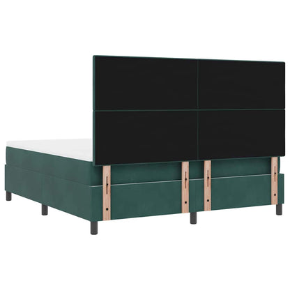 Letto a molle con testiera Verde Scuro 180 x 200 cm Velluto