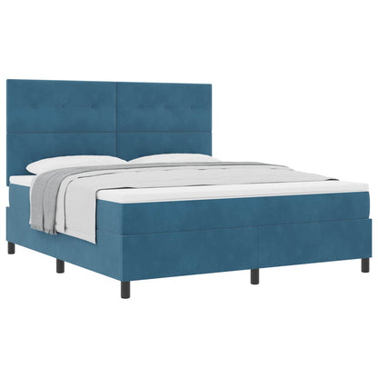Letto a molle con materasso Blu Scuro 180 x 200 cm Velluto | homemem39