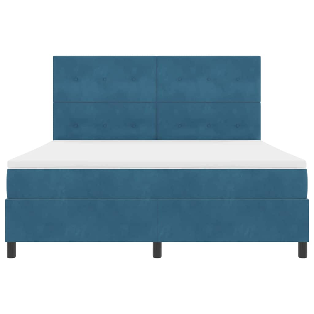 Letto a molle con materasso Blu Scuro 180 x 200 cm Velluto | homemem39