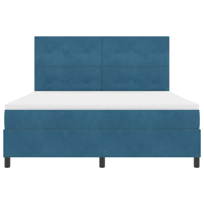 Letto a molle con materasso Blu Scuro 180 x 200 cm Velluto | homemem39