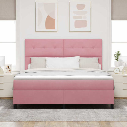 Letto a molle con testiera Rosa 180 x 200 cm Velluto