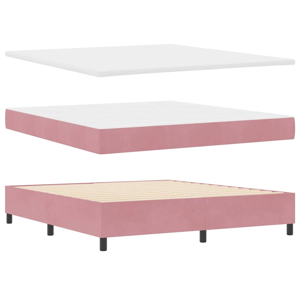 Letto a molle con testiera Rosa 180 x 200 cm Velluto