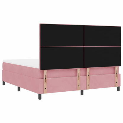 Letto a molle con materasso Rosa 180 x 200 cm Velluto | homemem39