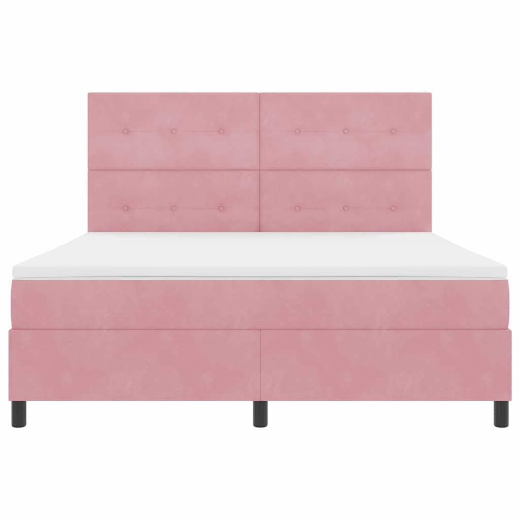 Letto a molle con testiera Rosa 180 x 200 cm Velluto