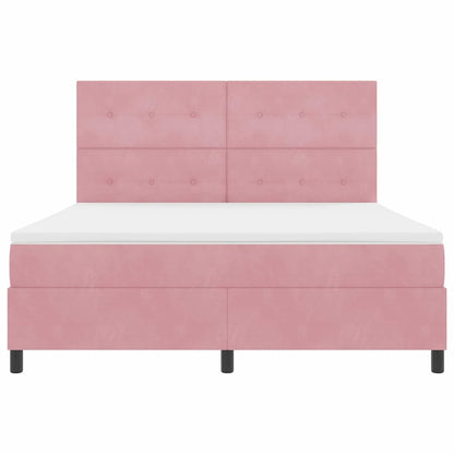 Letto a molle con testiera Rosa 180 x 200 cm Velluto