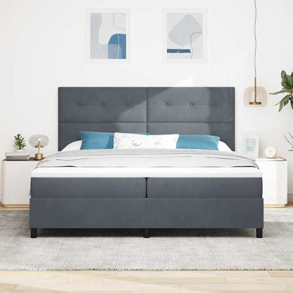 Letto a molle con materasso Grigio scuro 200 x 200 cm Velluto | homemem39
