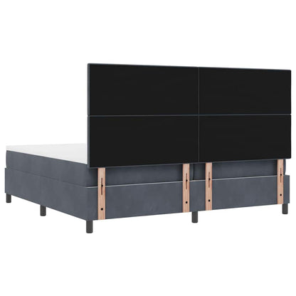 Letto a molle con testiera Grigio scuro 200 x 200 cm Velluto