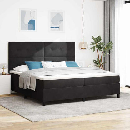 Letto a molle con testiera Nero 200 x 200 cm Velluto