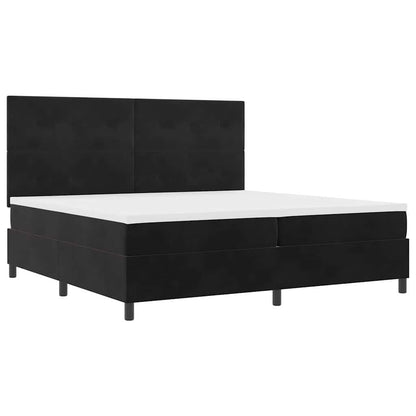 Letto a molle con testiera Nero 200 x 200 cm Velluto