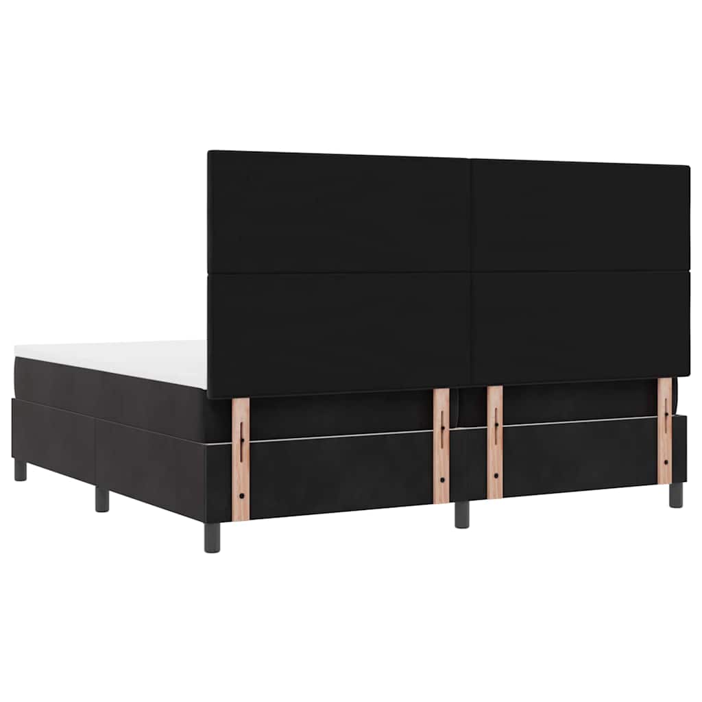 Letto a molle con materasso Nero 200 x 200 cm Velluto | homemem39