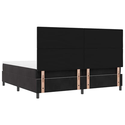 Letto a molle con testiera Nero 200 x 200 cm Velluto