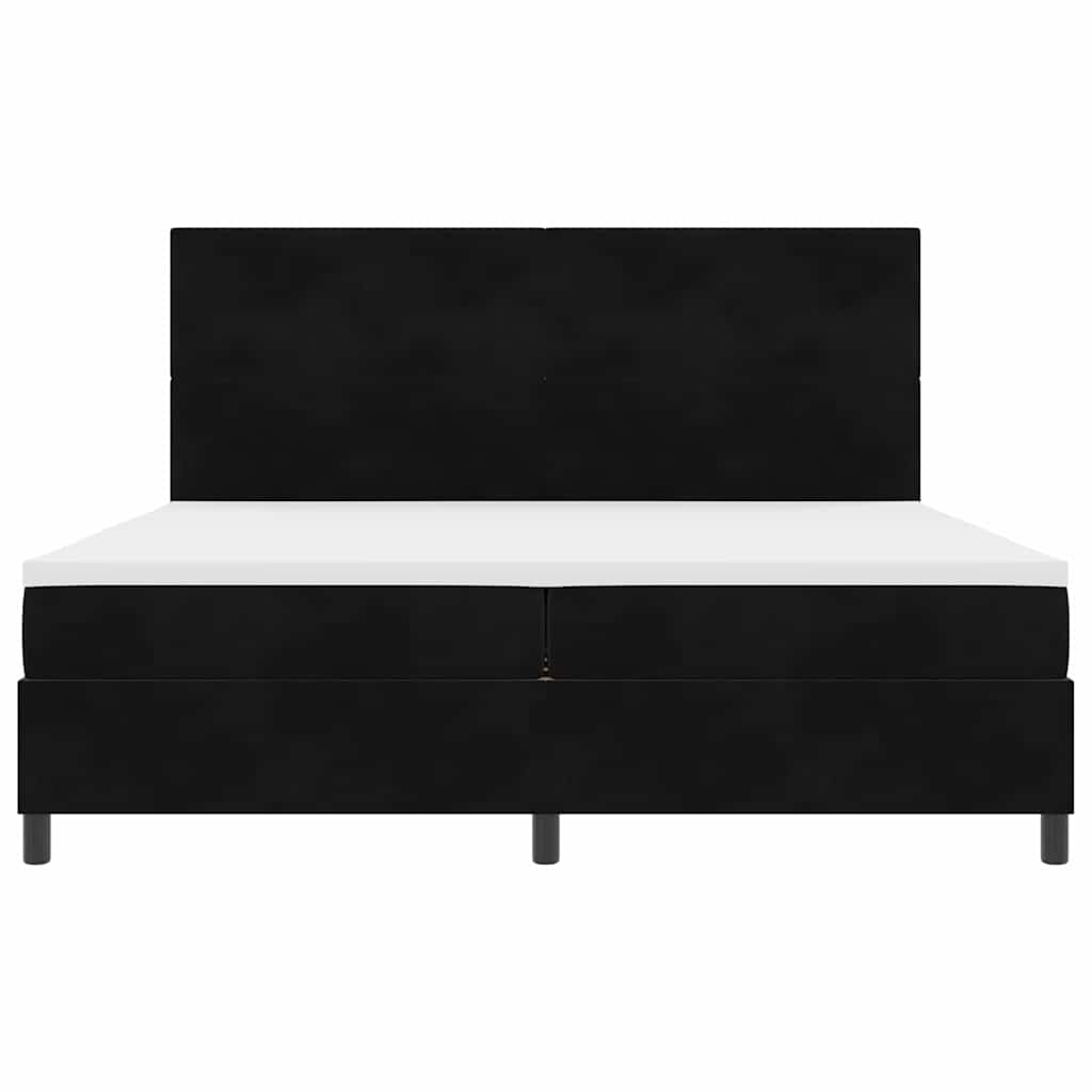 Letto a molle con testiera Nero 200 x 200 cm Velluto