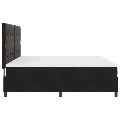 Letto a molle con materasso Nero 200 x 200 cm Velluto | homemem39