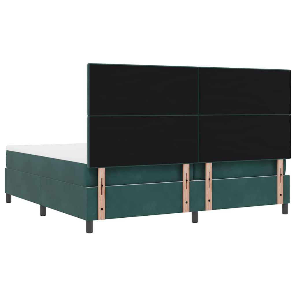 Letto a molle con materasso Verde Scuro 200 x 200 cm Velluto | homemem39