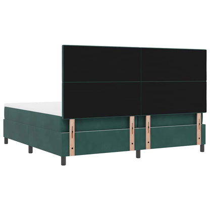 Letto a molle con materasso Verde Scuro 200 x 200 cm Velluto | homemem39