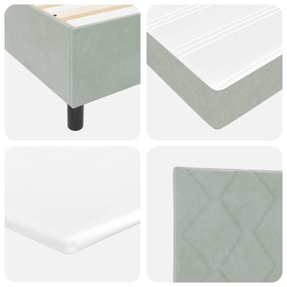 Letto a molle con testiera Grigio chiaro 80 x 200 cm Velluto | homemem39