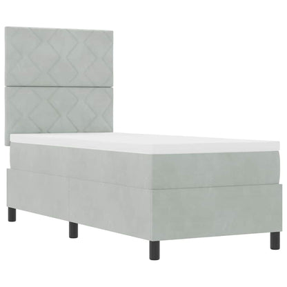 Letto a molle con testiera Grigio chiaro 80 x 200 cm Velluto | homemem39
