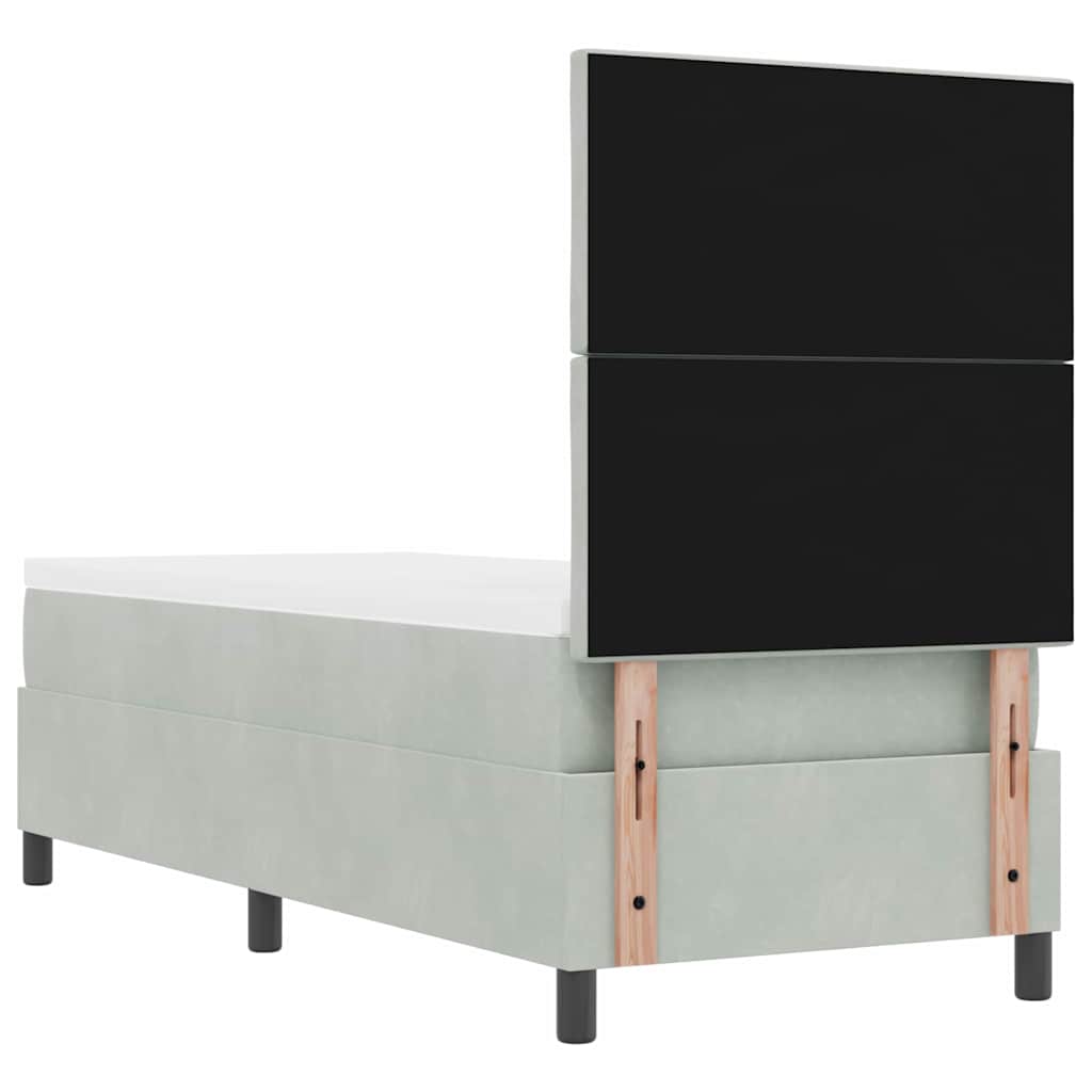 Letto a molle con testiera Grigio chiaro 80 x 200 cm Velluto | homemem39