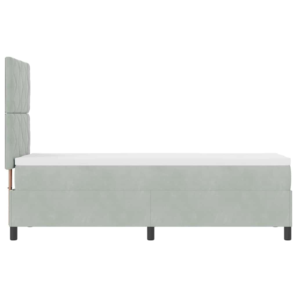 Letto a molle con testiera Grigio chiaro 80 x 200 cm Velluto | homemem39