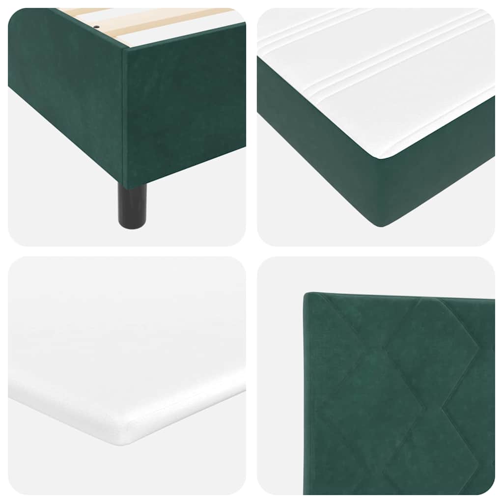 Letto a molle con testiera Verde Scuro 80 x 200 cm Velluto | homemem39