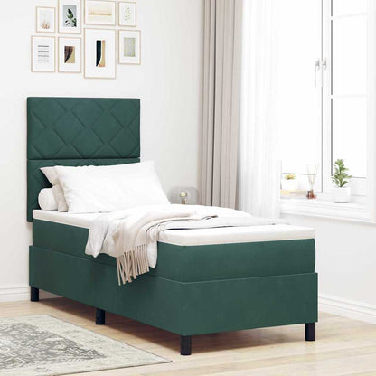 Letto a molle con testiera Verde Scuro 80 x 200 cm Velluto | homemem39