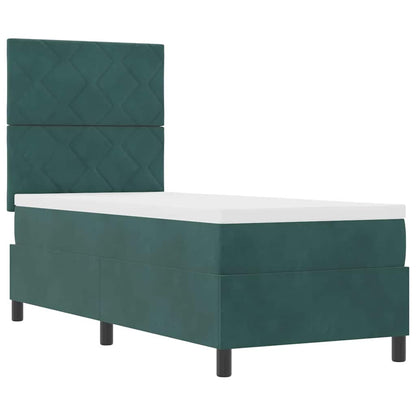 Letto a molle con testiera Verde Scuro 80 x 200 cm Velluto | homemem39