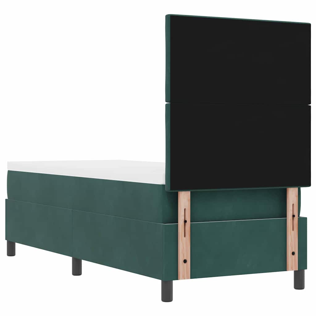 Letto a molle con testiera Verde Scuro 80 x 200 cm Velluto | homemem39