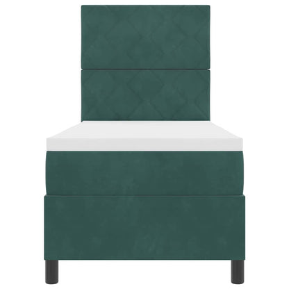 Letto a molle con testiera Verde Scuro 80 x 200 cm Velluto | homemem39