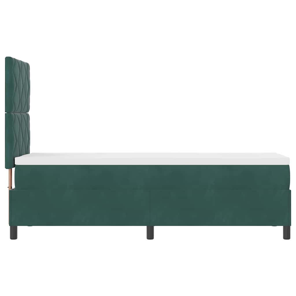 Letto a molle con testiera Verde Scuro 80 x 200 cm Velluto | homemem39
