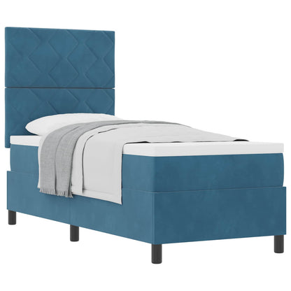 Letto a molle con testiera Blu Scuro 80 x 200 cm Velluto | homemem39