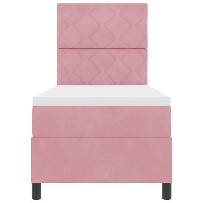 Letto a molle con testiera Rosa 80 x 200 cm Velluto | homemem39