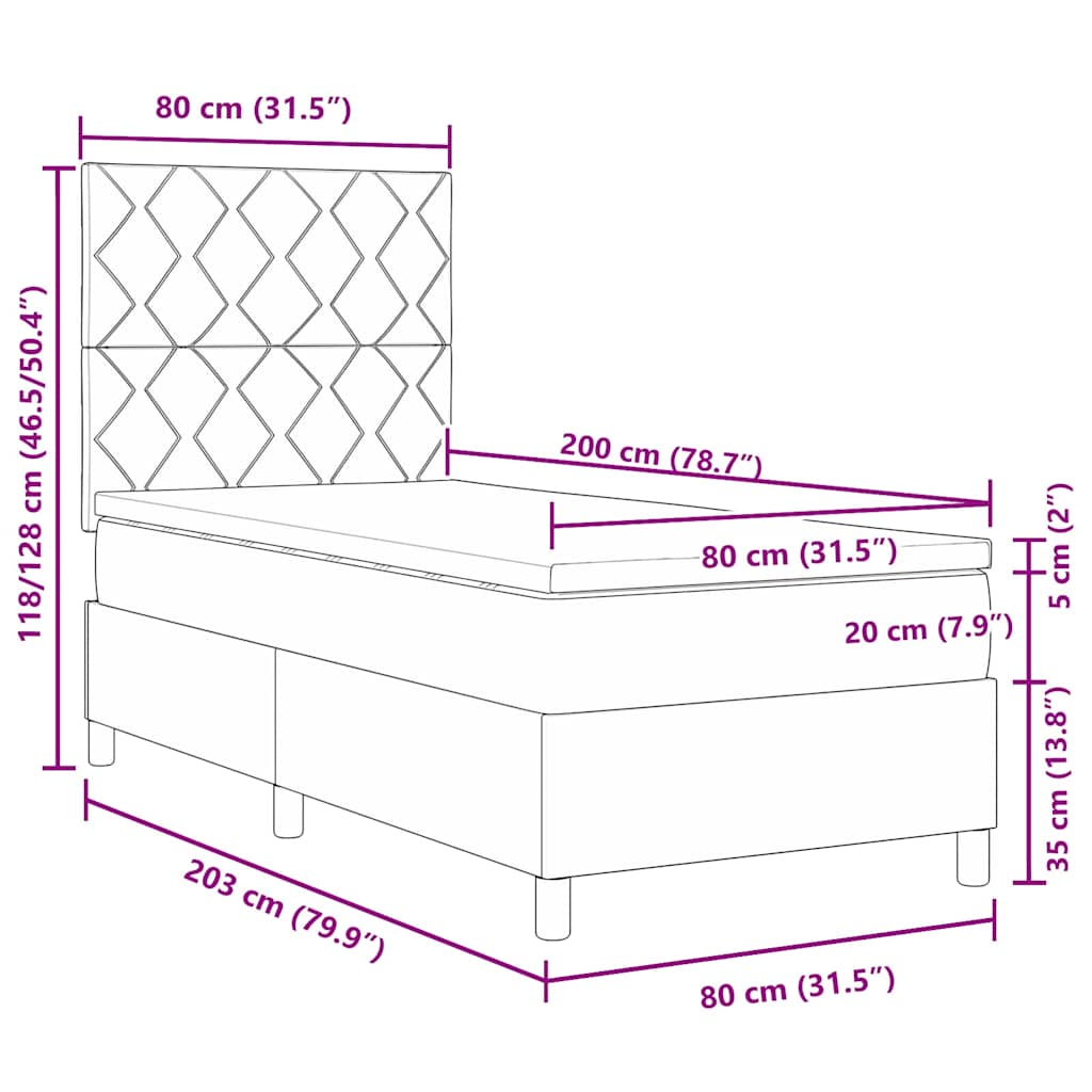 Letto a molle con testiera Rosa 80 x 200 cm Velluto | homemem39