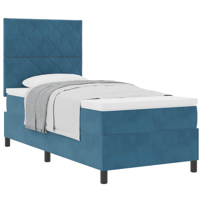 Letto a molle con testiera Blu Scuro 90 x 190 cm Velluto | homemem39
