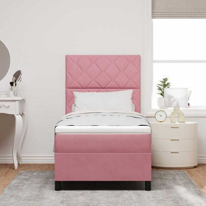 Letto a molle con testiera Rosa 90 x 200 cm Velluto | homemem39