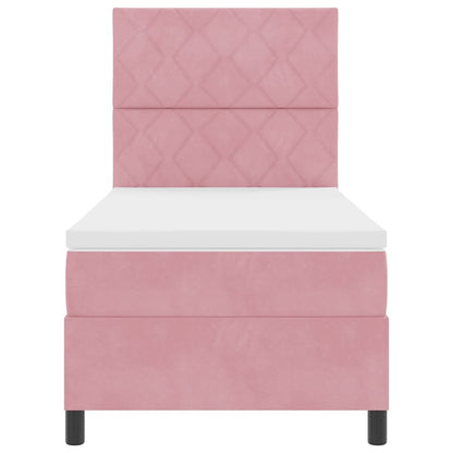 Letto a molle con testiera Rosa 90 x 200 cm Velluto | homemem39