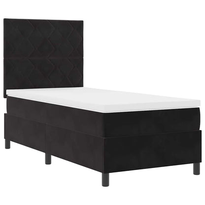 Letto a molle con testiera Nero 100 x 200 cm Velluto