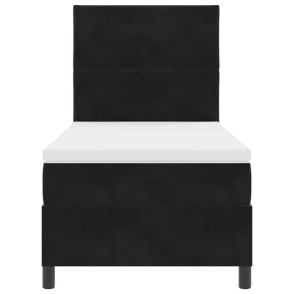 Letto a molle con testiera Nero 100 x 200 cm Velluto