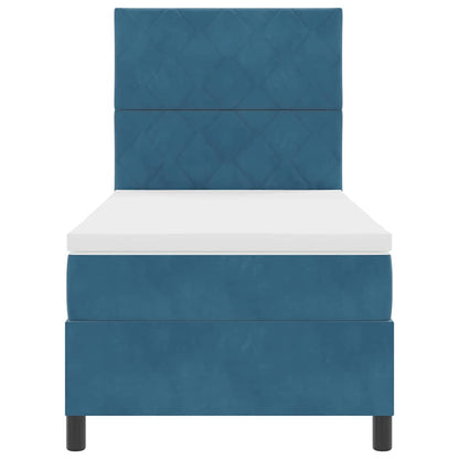 Letto a molle con testiera Blu Scuro 100 x 200 cm Velluto | homemem39