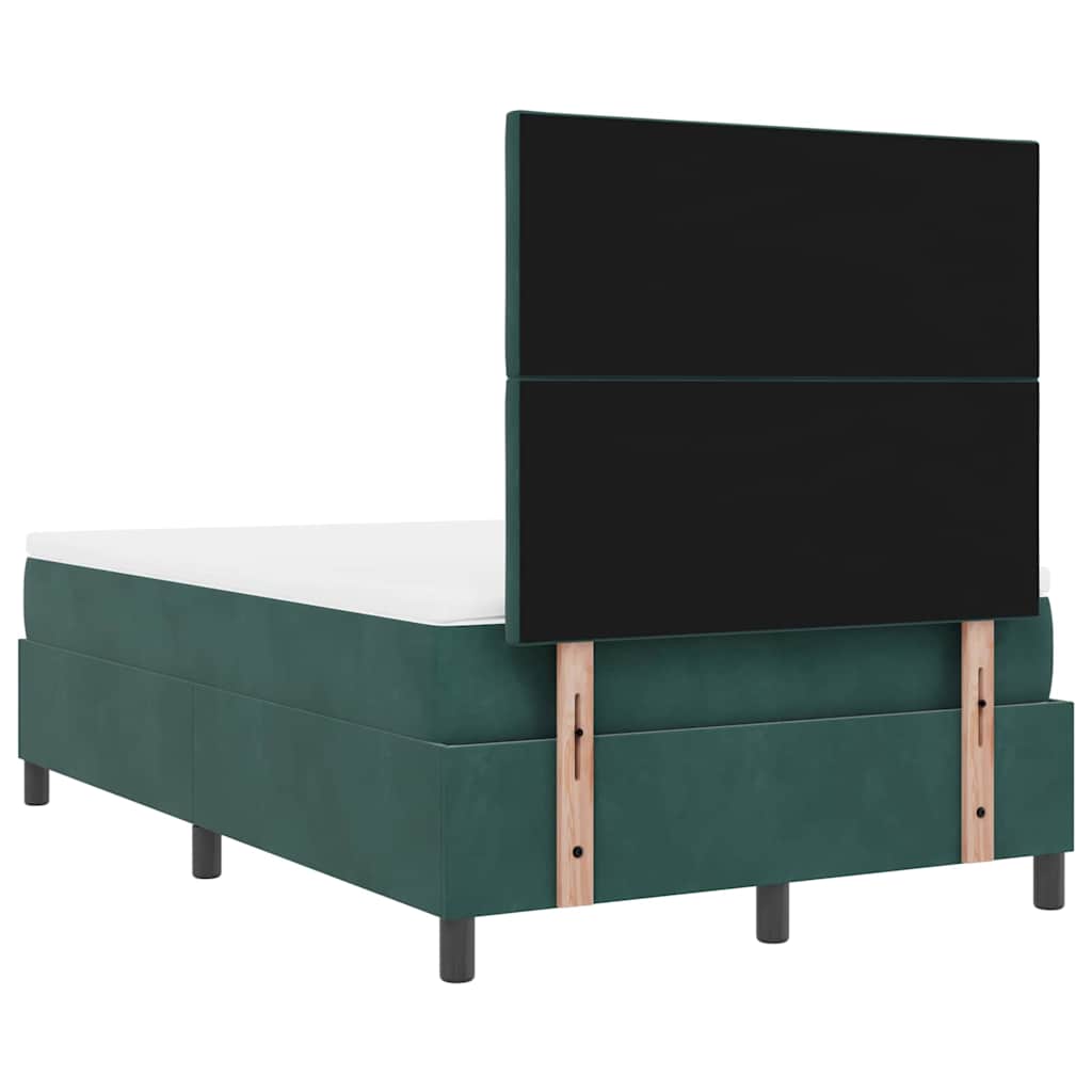Letto a molle con materasso Verde Scuro 120 x 200 cm Tessuto