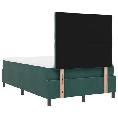 Letto a molle con materasso Verde Scuro 120 x 200 cm Tessuto