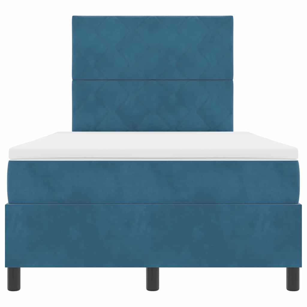 Letto a molle con testiera Blu Scuro 120 x 200 cm Velluto | homemem39