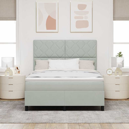 Letto a molle con testiera Grigio chiaro 140 x 200 cm Velluto | homemem39