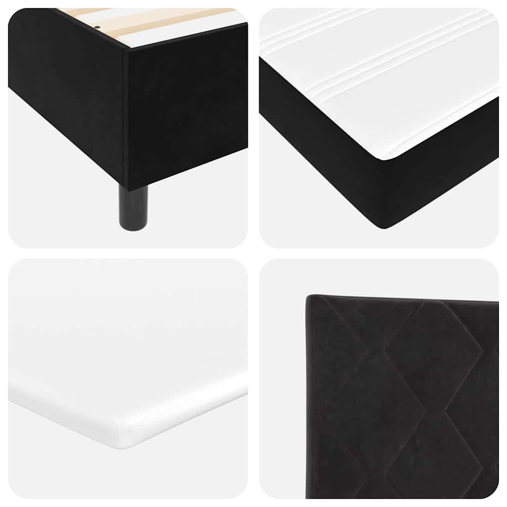 Letto a molle con testiera Nero 160 x 200 cm Velluto | homemem39