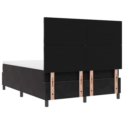 Letto a molle con testiera Nero 160 x 200 cm Velluto | homemem39