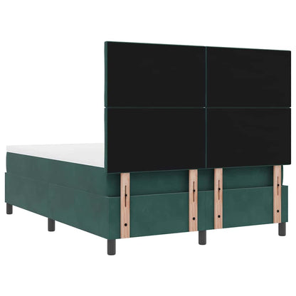 Letto a molle con materasso Verde Scuro 160 x 200 cm Tessuto