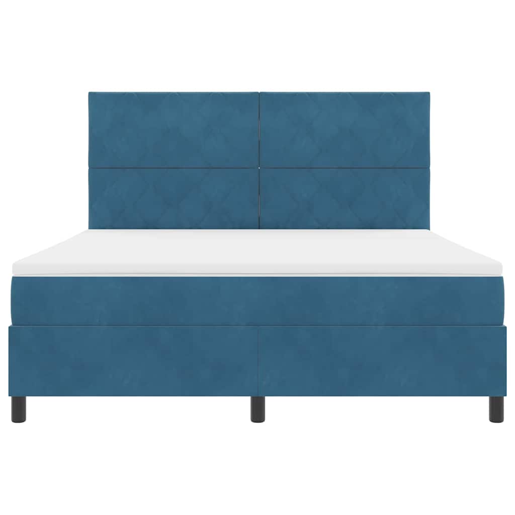Letto a molle con testiera Blu Scuro 180 x 200 cm Velluto | homemem39