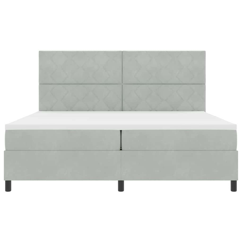 Letto a molle con materasso Grigio chiaro 200 x 200 cm Tessuto