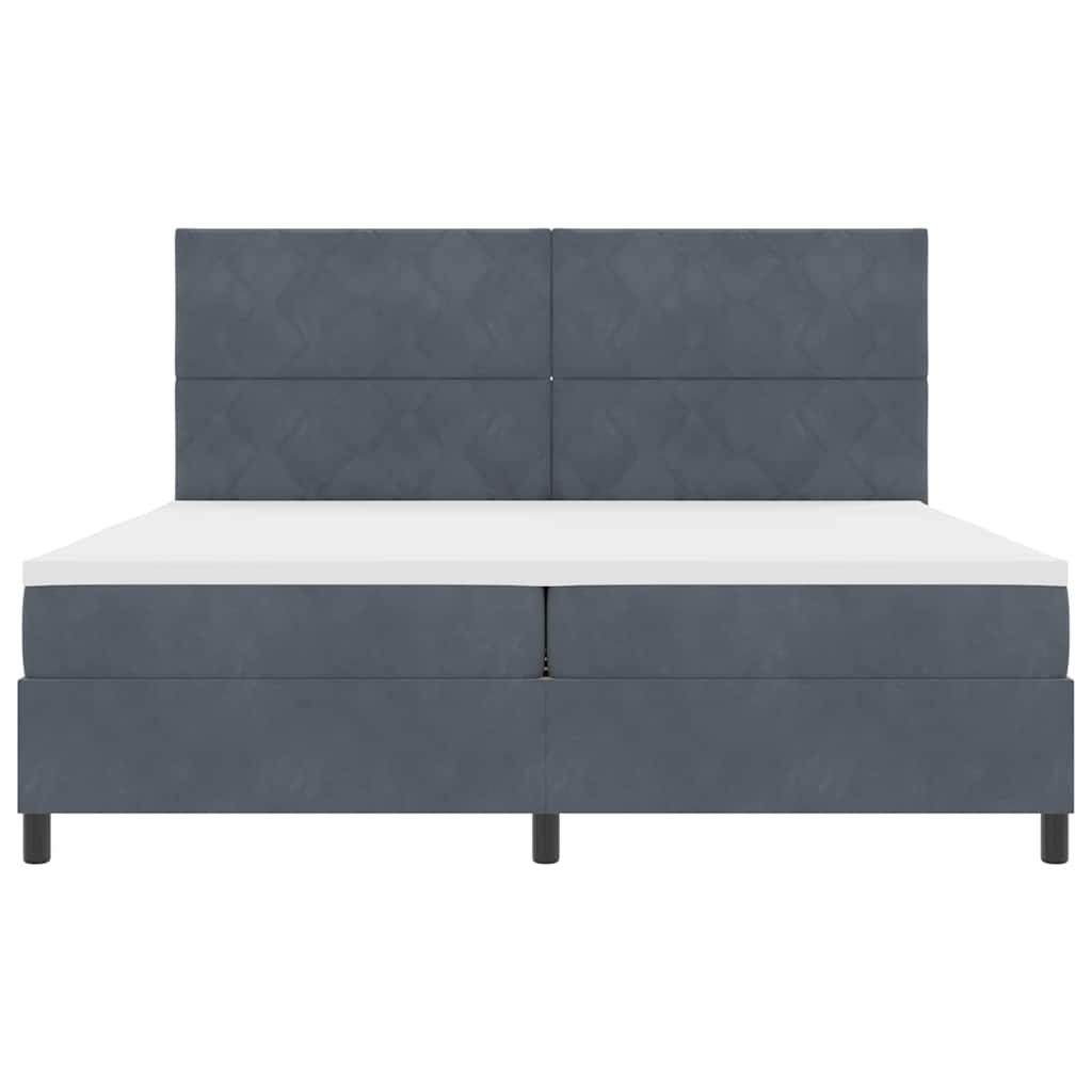 Letto a molle con materasso Grigio scuro 200 x 200 cm Tessuto